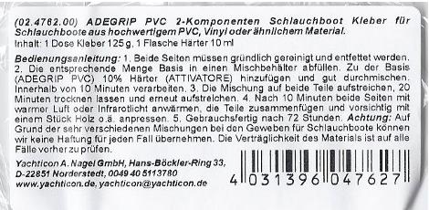 Schlauchbootkleber ADECO 2-Komponenten PVC Klebstoff 135g Schlauchboot Kleber